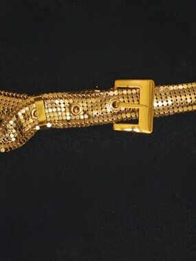 Whiting & Davis By Schaffer Gold Metal Mesh Belt - USA